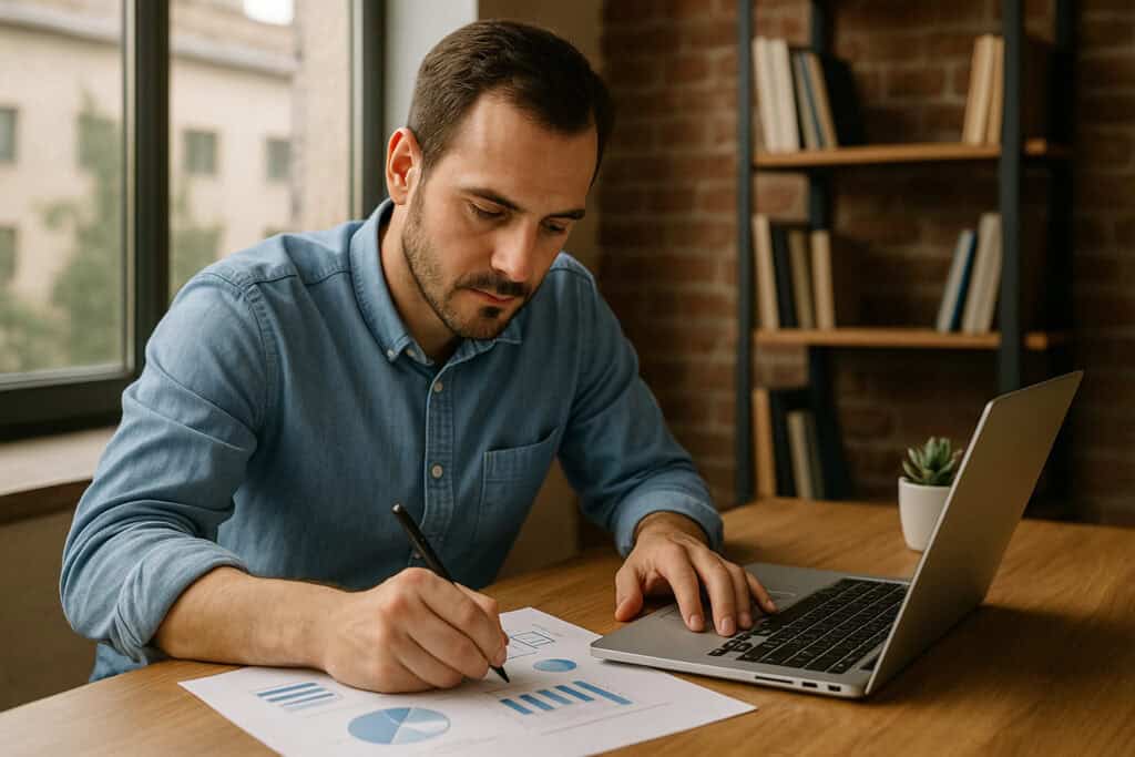 Empresário em São Paulo trabalhando na geração de leads qualificados para sua PME
